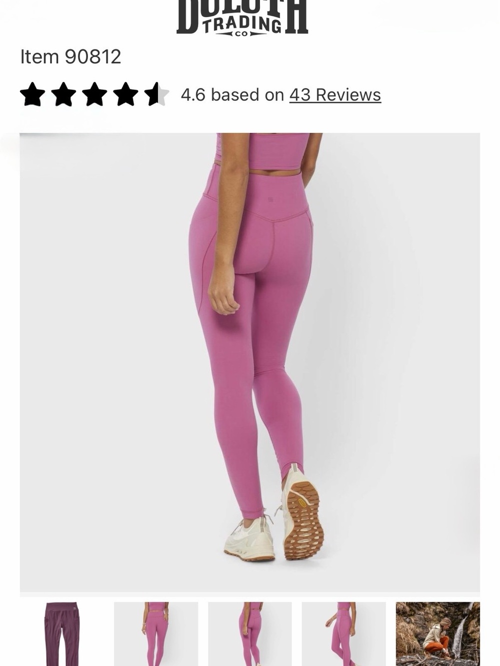 NWOT!!!! Duluth Trading Co Plum Performance Leggings with Side Pockets - Picture 2 of 5